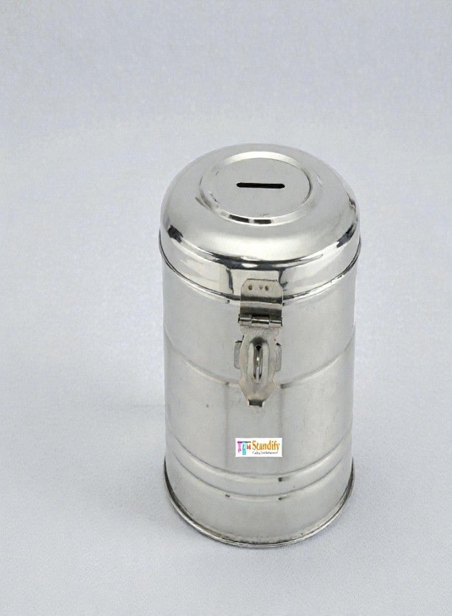 Standify® 1500ML Big Money Bank_A Stainless Steel Money Box Heavy Duty Bachat Gulak for Kids & Adults Unbreakable Piggy Bank. - Image 1